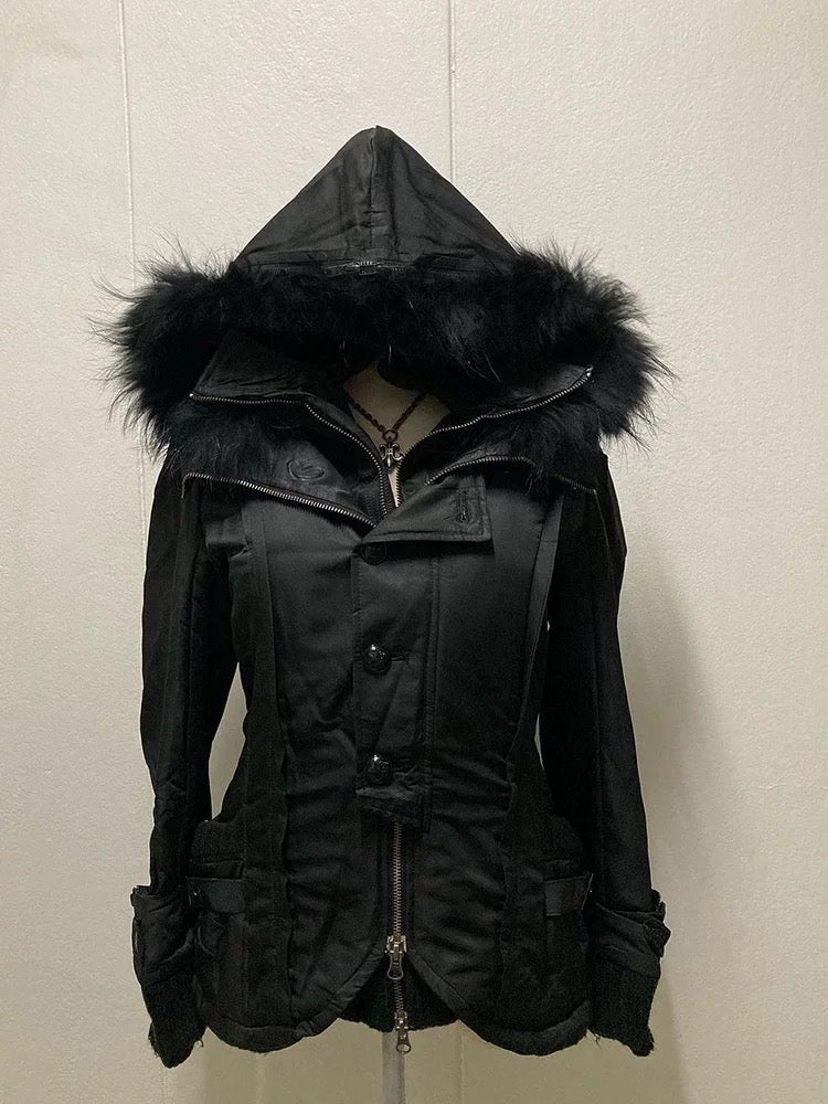 Black Fur Vintage Hoodie